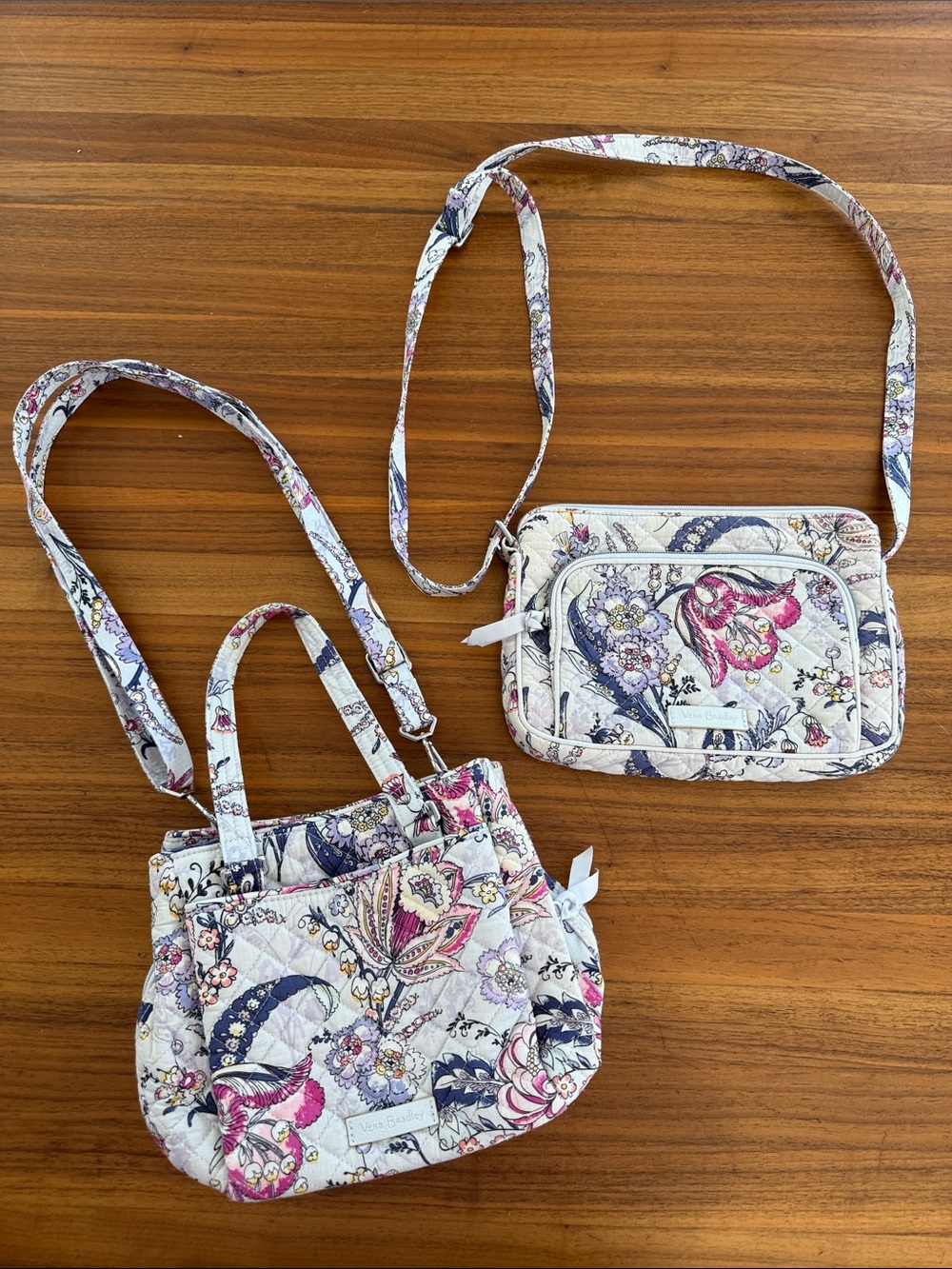 Vera Bradley iconic Triple Zip Hipster Hummingbird Park- set of 2